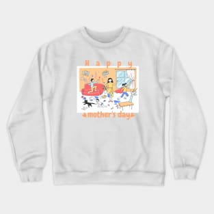 Happy Mother's Day - Calm mother funny cute design Crewneck Sweatshirt